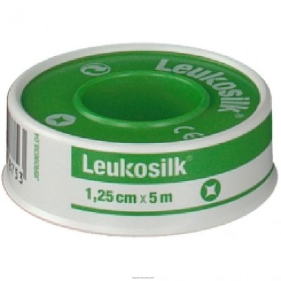 CEROTTO ADESIVO IPOALLERGENICO PER FISSAGGIO MEDICAZIONI LEUKOSILK SUPPORTO ACETATO DI CELLULOSA BIANCO ADESIVO POLIACRILICO SENZA RESINE E GOMME NATURALI 1,25X500CM MUTUABILE