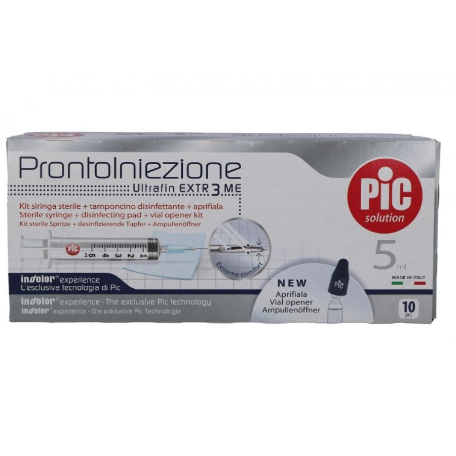 SIRINGA PIC SOLUTION PRONTA INIEZIONE AGO MONTATO MISURA GAUGE 23 1 1/4 10 PEZZI