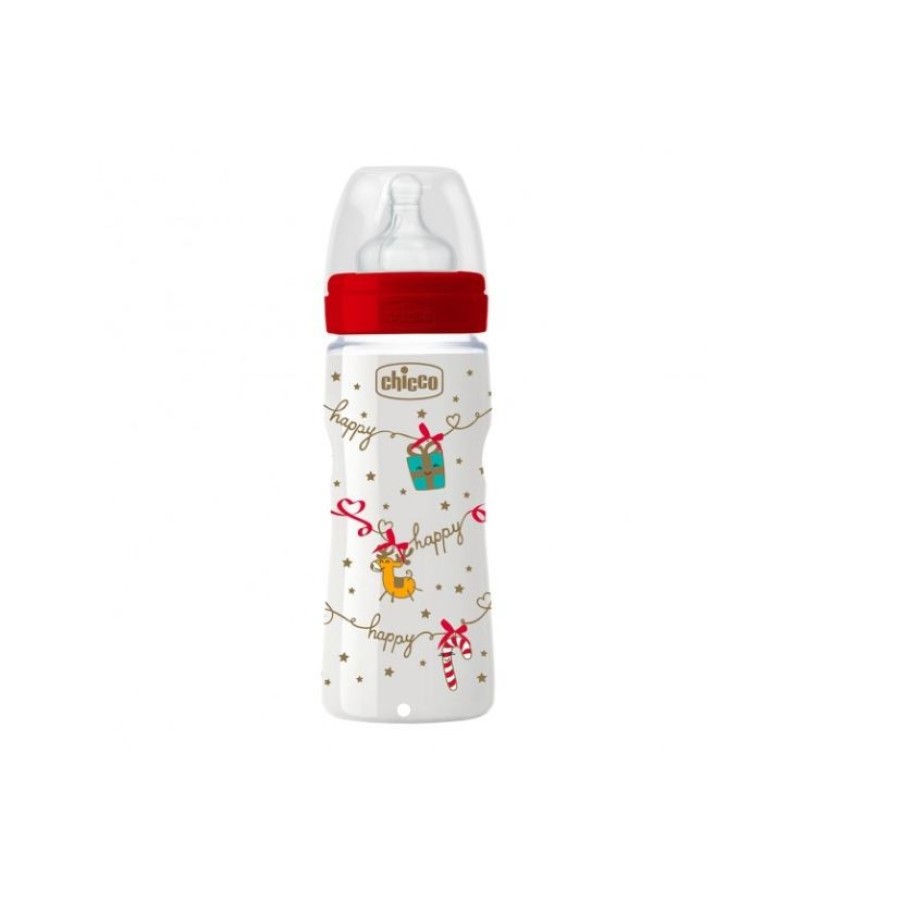 CHICCO BIBERON 250 ML IN POLIPROPILENE TETTARELLA IN SILICONE NATALE