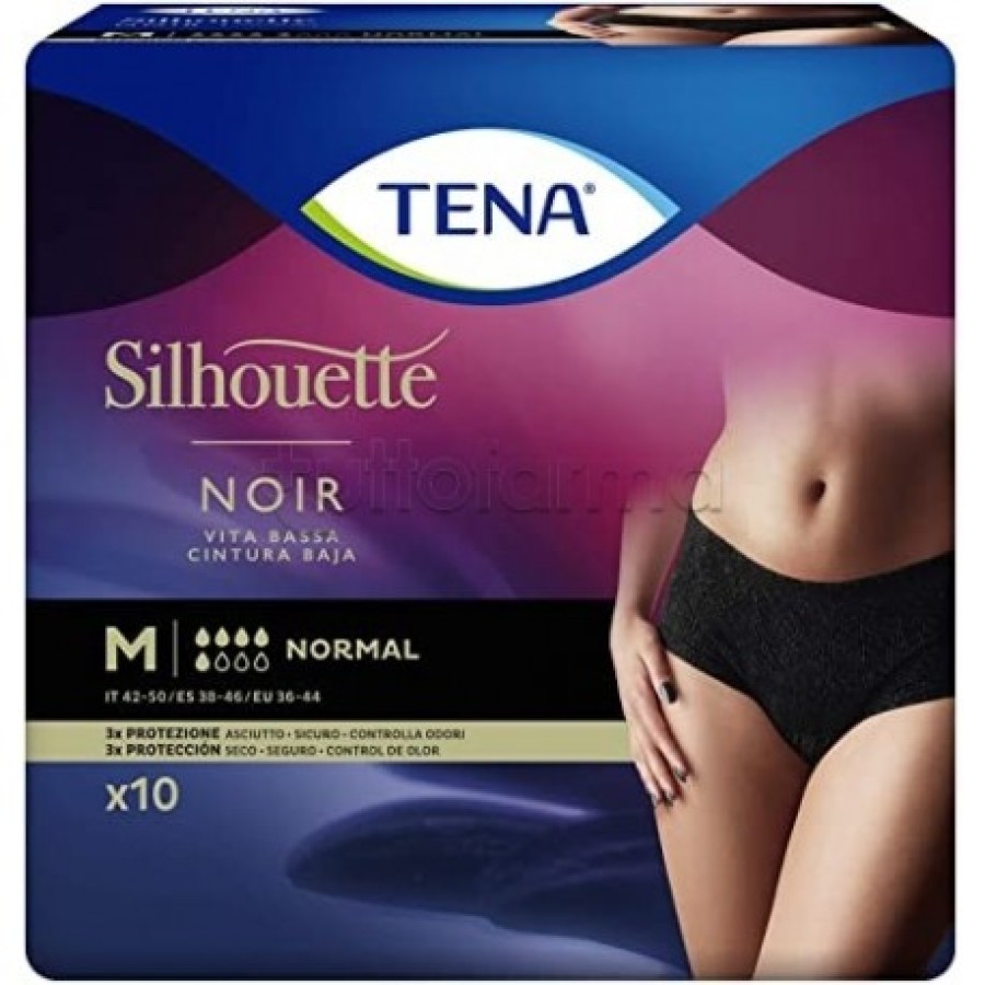 TENA SILHOUETTE NOIR M 10 PEZZI