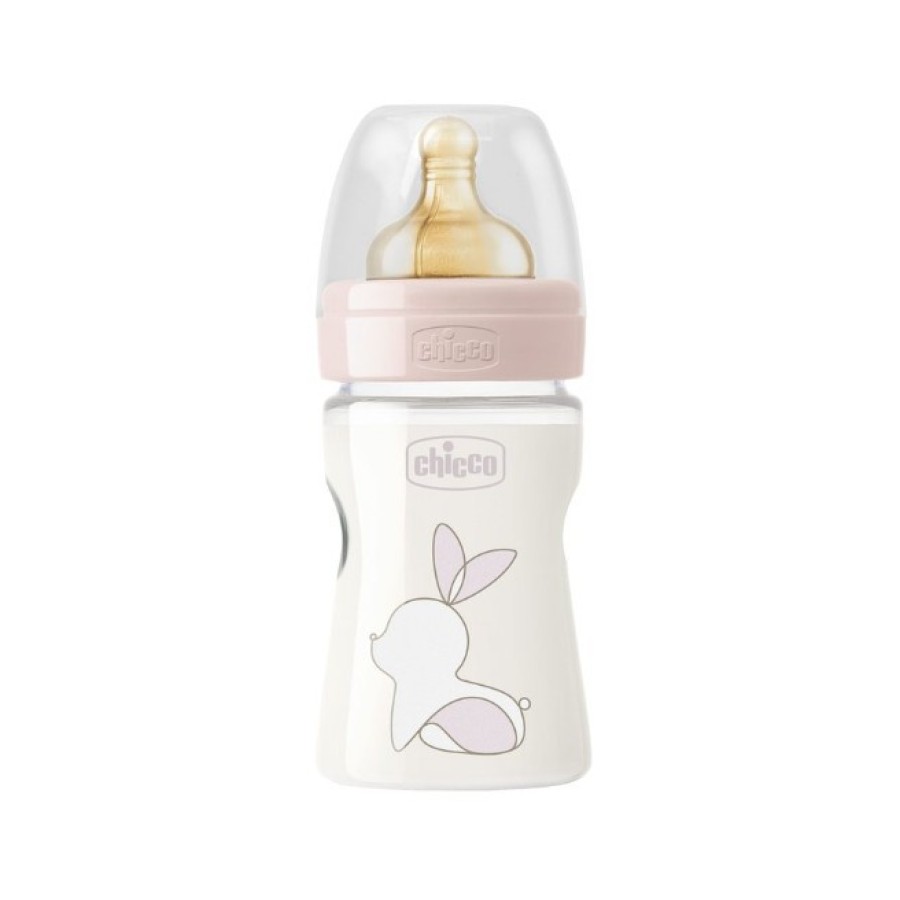 CHICCO BIBERON ORIGINAL 150ML TOUCH 1 FORO GIRL CON TETTARELLA IN CAUCCIU'