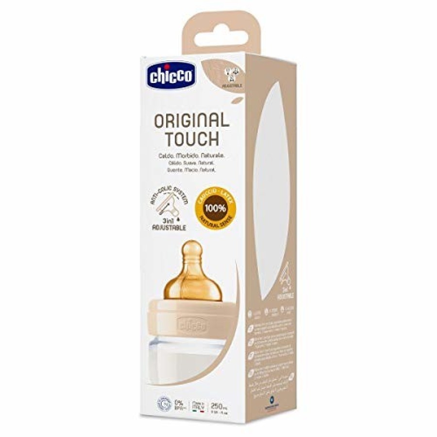 CHICCO BIBERON ORIGINAL 240ML VETRO 1 FORO 1 FORO UNISEX CON TETTARELLA IN CAUCCIU'