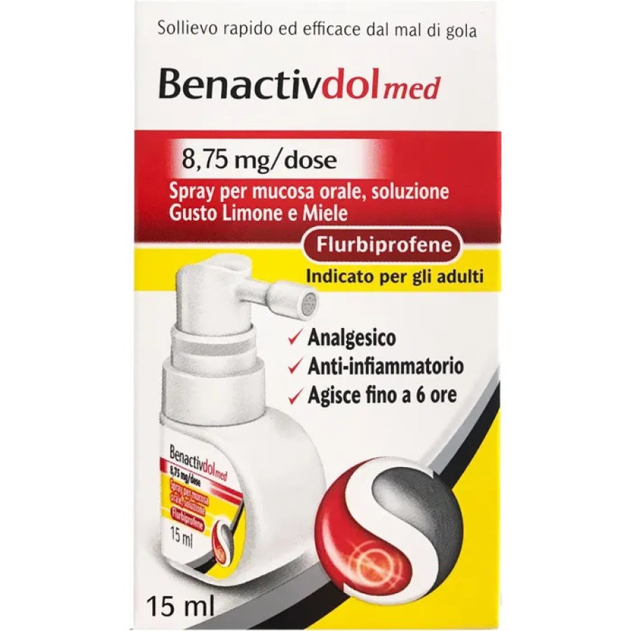 Benactivdolmed Spray Mucosa Orale 15ml 8,75mg/Dose