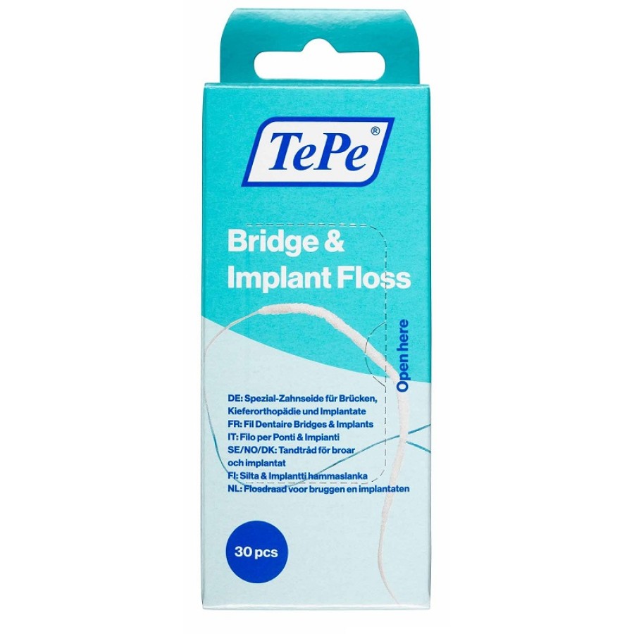 TEPE FILO PONTI & IMPIANTI TEPE BRIDGE & IMPLANT FLOSS 30 PEZZI