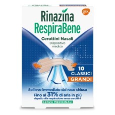 RINAZINA RESPIRABENE CEROTTI NASALI CLASSICI GRANDI CARTON 10 PEZZI