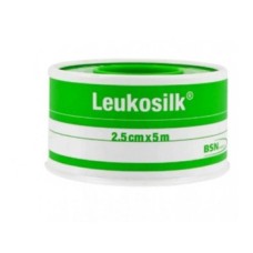 CEROTTO ADESIVO IPOALLERGENICO PER FISSAGGIO MEDICAZIONI LEUKOSILK SUPPORTO ACETATO DI CELLULOSA BIANCO ADESIVO POLIACRILICO SENZA RESINE E GOMME NATURALI 2,5X500CM MUTUABILE