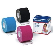 BENDA ADESIVA LEUKOTAPE K PER TAPING FISIOTERAPICO LARGHEZZA 5 CM LUNGHEZZA 5 M COLORE AZZURRO IN ROTOLO