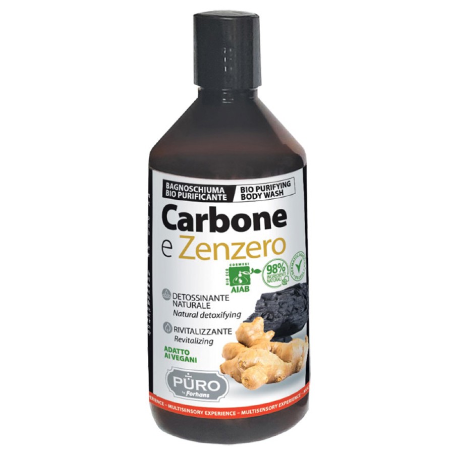 PURO BIO BAGNOSCHIUMA CARBONE E ZENZERO 500 ML