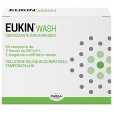 EUKIN WASH IGIENIZZANTE RINOFARINGEO KIT 2 FLACONI DA 250 ML + EROGATORE A SOFFIETTO NASALE